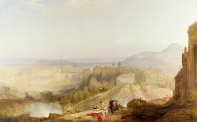 En militær gjennomgang i anledning besøket av George IV i Edinburgh, 1823
